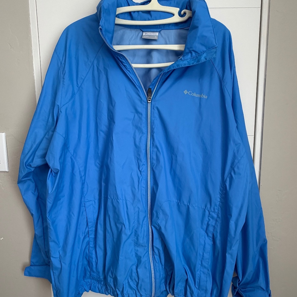 PLUS SIZE (3X)_Columbia Sportswear Company Windbreaker w/hood (blue)